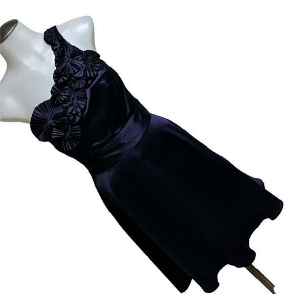 The Limited Dress Women Size 0 One-shoulder Purple Flower A-Line Knee Length - Picture 1 of 10